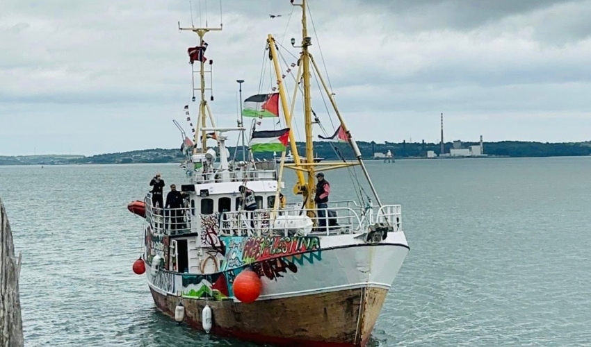 הספינה "חנט'לה" (צילום מתוך חשבון ה-X של Ship to Gaza Norway)